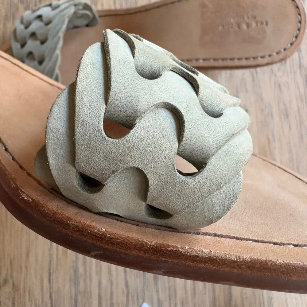 $350 NWT RAG & BONE Melrose Mint Woven Leather Kitten Heel Sandals SZ EU39;US8.5